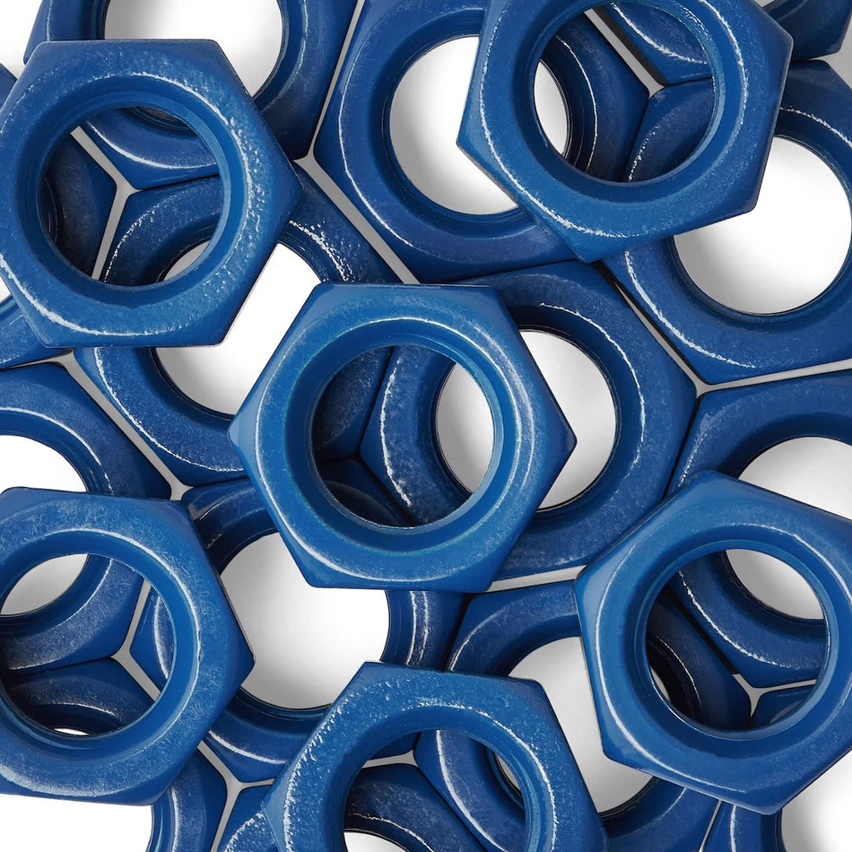 PTFE bevonatú teflon rozsdamentes acél hatszögletű anyák kék