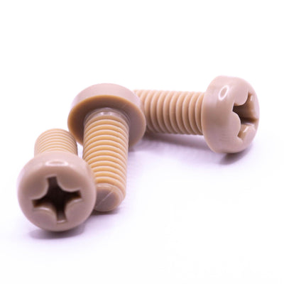 PEEK Pan Head Screws - Cross Recessed Phillips - High Performance Polymer-Plastic Fastener Components