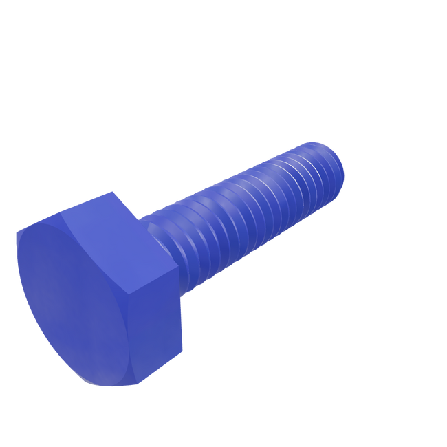 PTFE bevonatú teflon rozsdamentes acél hatszögletű csavarok kék színben